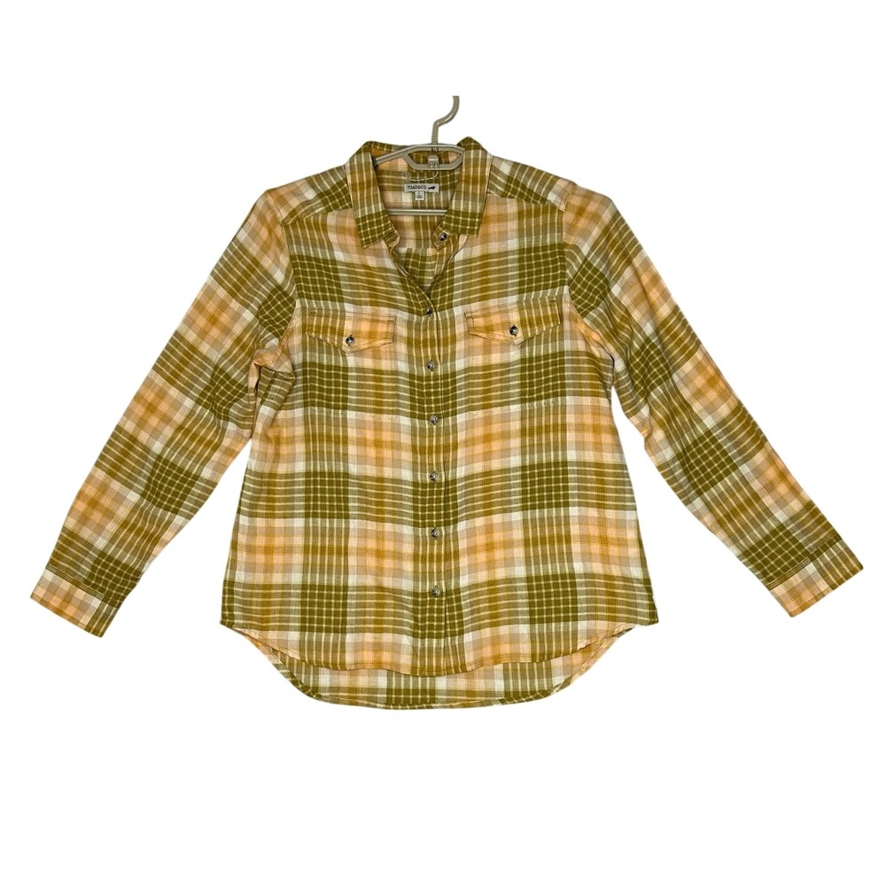 Toad&Co Womens Re Form Flannel Shirt Large Plaid Outdoor Hiking Gorpcore